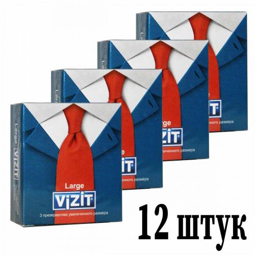 Презервативи VIZIT new Large Збільшеного розміру 12шт - Фото№1