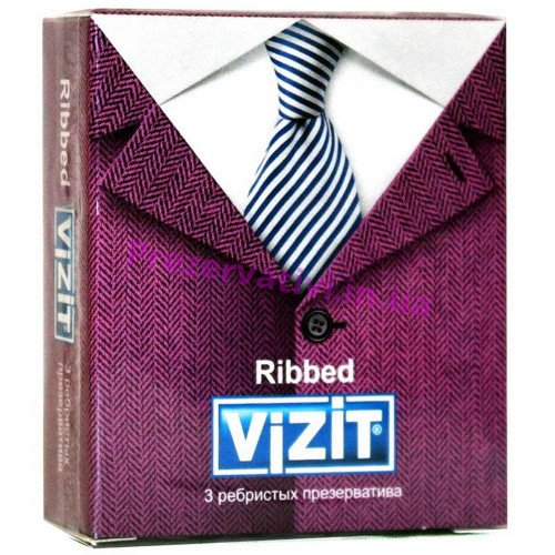Презервативы Vizit Ribbed 3шт (Визит Риббед) - Фото№1