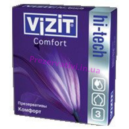 Презервативы VIZIT hi-tech Comfort Комфорт оригинальной формы 3шт - Фото№1
