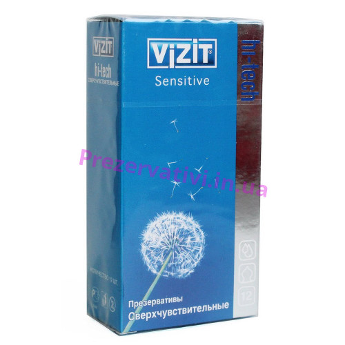 Презервативы VIZIT hi-tech Sensitive Сверхчувствительные 12шт - Фото№1