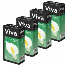 Блок презервативов Viva Классические №48 (4 пачки по 12шт)