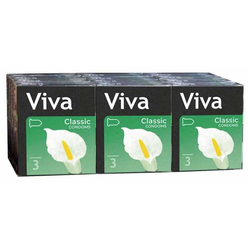 Блок презервативов Viva Классические 36шт (12 пачек по 3шт) - Фото№1