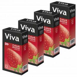 Блок презервативів Viva Кольорові ароматизовані №48 (4 пачки по 12шт)