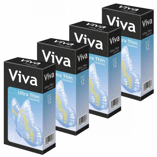 Блок презервативов Viva Ультратонкие №48 (4 пачки по 12шт) - Фото№1