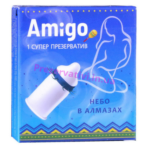 Презерватив Amigo Небо в алмазах 1шт (супер шипы) - Фото№1