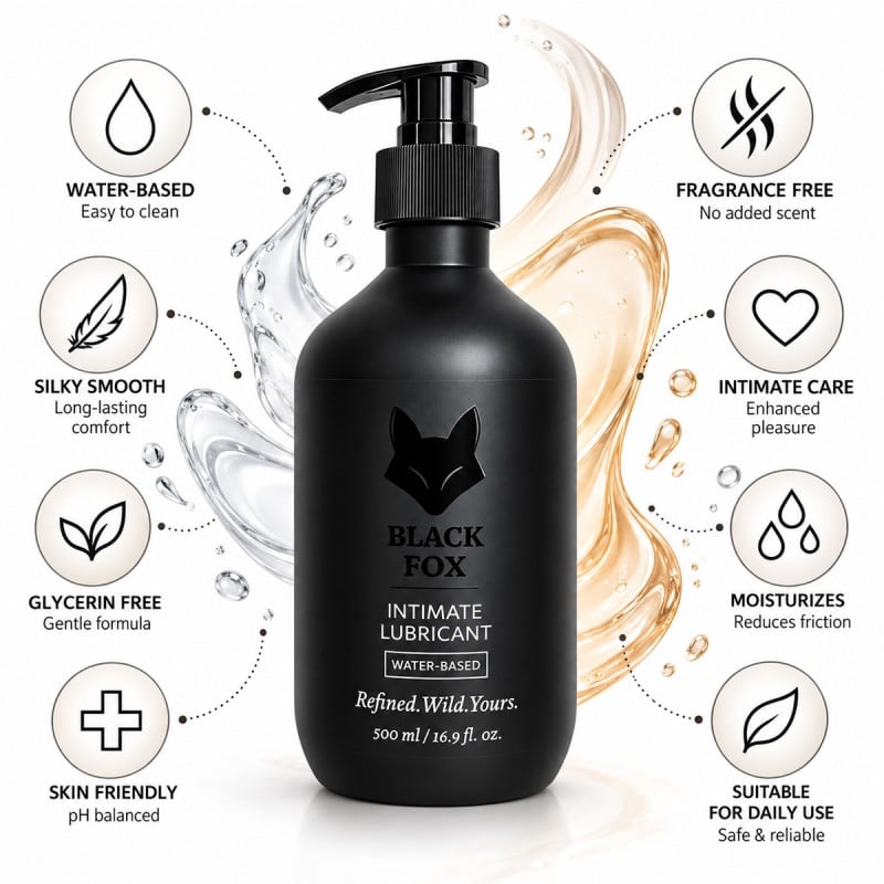 Интимный лубрикант Black Fox Premium 500 мл на водной основе без глицерина