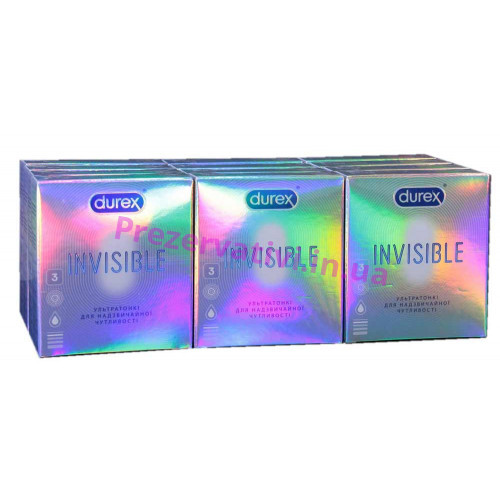 Блок презервативов Durex 12 пачек №3 Invisible - Фото№1