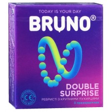 Презервативи Bruno 3шт Double Surprise точечно-ребристі збільшені