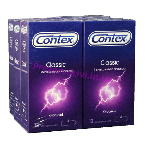 Блок презервативов Contex 6 пачек 12шт Classic - Фото№1