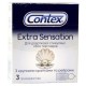 Презервативи латексні з силіконовою змазкою CONTEX Extra Sensation (з крупними крапками та ребрами), 3 шт