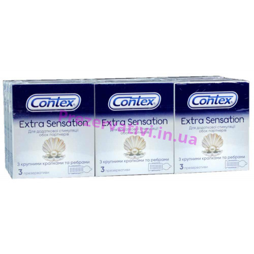 Блок презервативов Contex 12 пачек №3 Extra Sensation - Фото№1