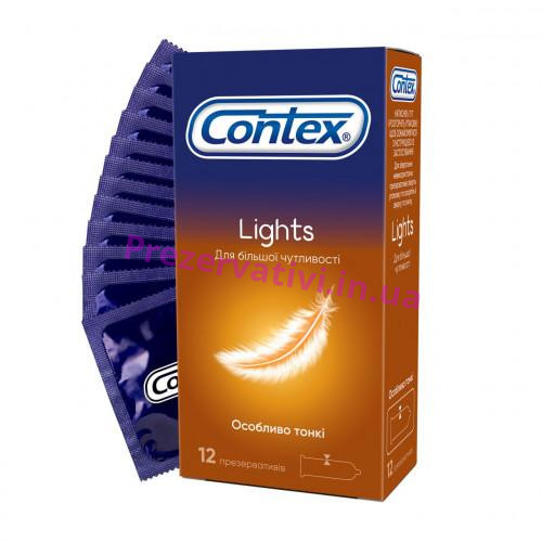 Презервативы латексные с силиконовой смазкой CONTEX Lights (особенно тонкие), 12 шт - Фото№1