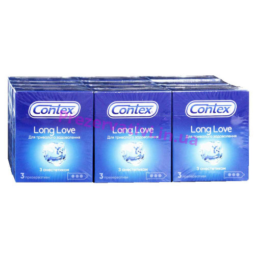Блок презервативов Contex 12 пачек №3 Long Love - Фото№1