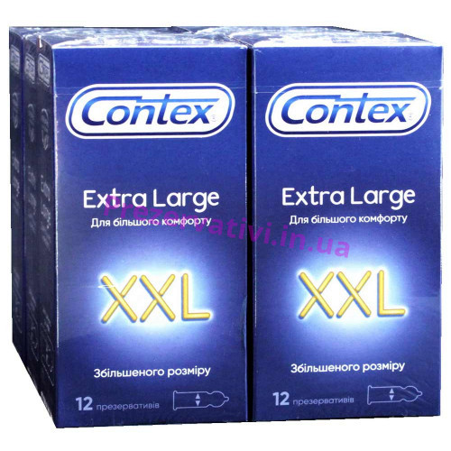 Блок презервативов Contex 6 пачек 12шт Extra Large - Фото№1
