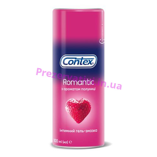 Интимный гель-смазка Contex Romantic с ароматом клубники(лубрикант), 100 мл - Фото№1