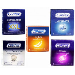 Пробный комплект ТМ Contex 15шт (5 видов презервативов по 3шт)