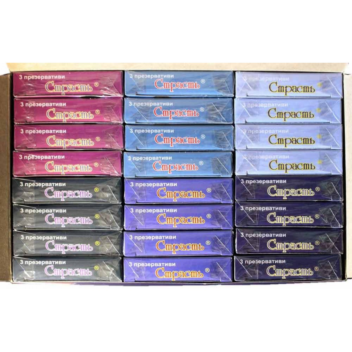 Блок презервативів Страсть (24 пачки по 3шт)