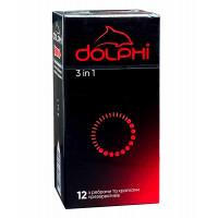 Блок презервативів Dolphi 3в1 ребристо-точкові 144шт (12 пачок по 12шт) - Фото№3