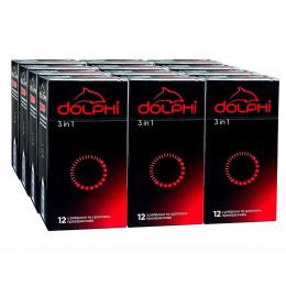 Блок презервативов Dolphi 3в1 ребристо-точечные 144шт (12 пачек по 12шт)