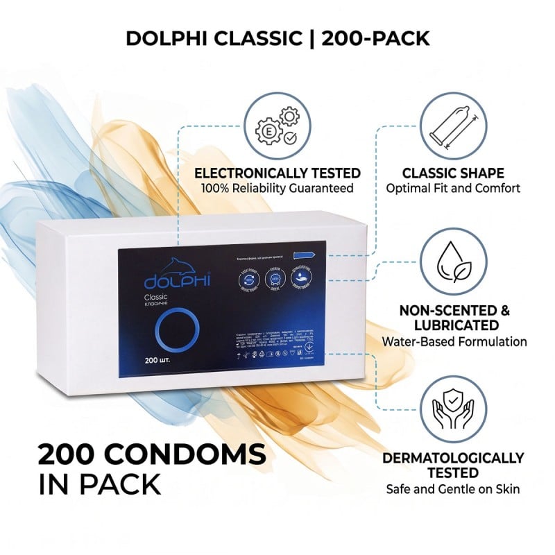 Презервативи Dolphi Classic 200 шт класичні⚡️Prezervativi.in.ua