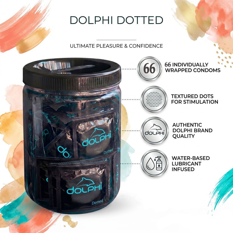 Презервативи Dolphi Dotted 66 шт у великій банці