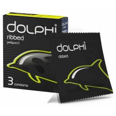 Презервативи Dolphi Ribbed ребристі 3шт (ТЕРМІН 10/2023)