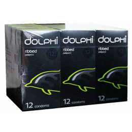 Блок презервативов Dolphi Ribbed ребристые 144шт (12 пачек по 12шт)
