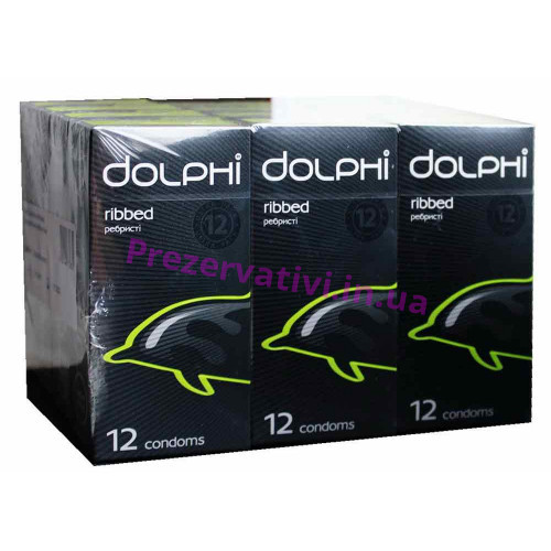 Купить блок презервативов dolphi ribbed ребристые №144 (12 пачек по 12 шт) - Фото№1