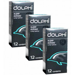 Презервативы Dolphi Super Dotted точечные 36шт (3 пачки по 12шт)