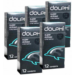 Презервативы Dolphi Super Dotted точечные №60 (5 пачек по 12шт)