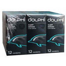 Блок презервативов Dolphi Super Dotted точечные 144шт (12 пачек по 12шт)