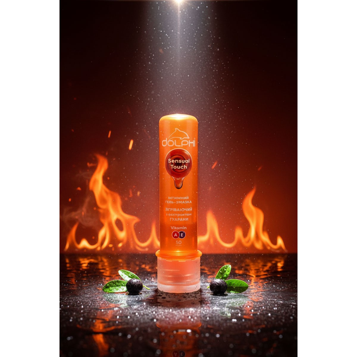 Новый дизайн! Гель-смазка Dolphi Sensual touch 50мл с гуараной возбуждающая