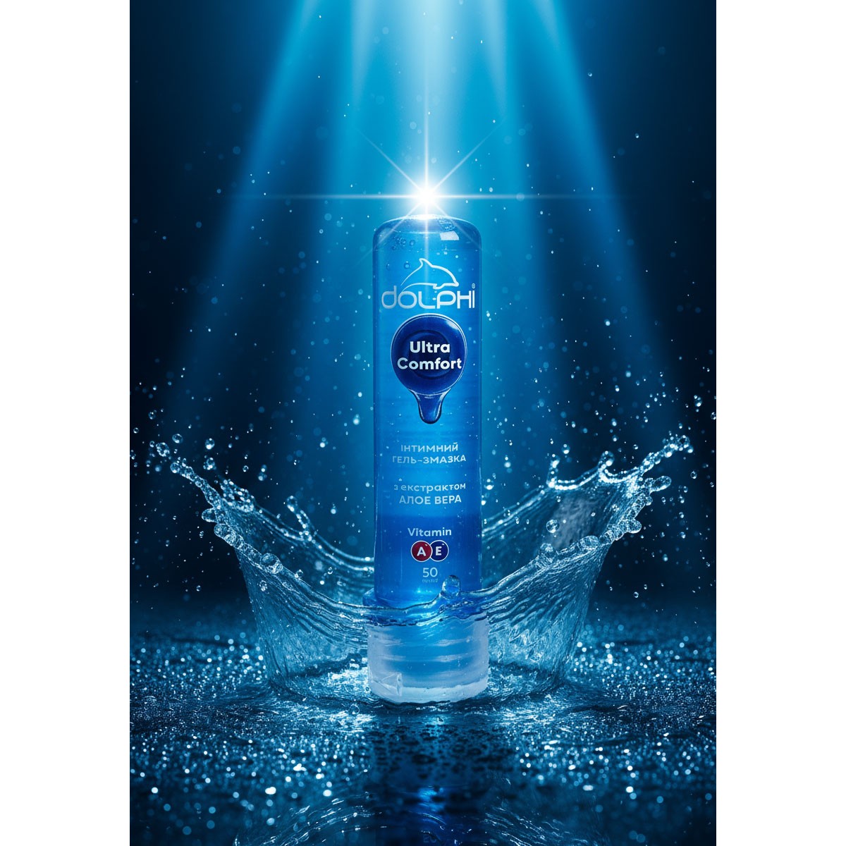 Новый дизайн! Гель-смазка Dolphi Ultra Comfort 50мл с алое-вера увлажняющая