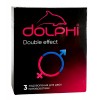 Презервативы Dolphi Double Effect точки и ребра, пролонгирующие разогревающие 3шт