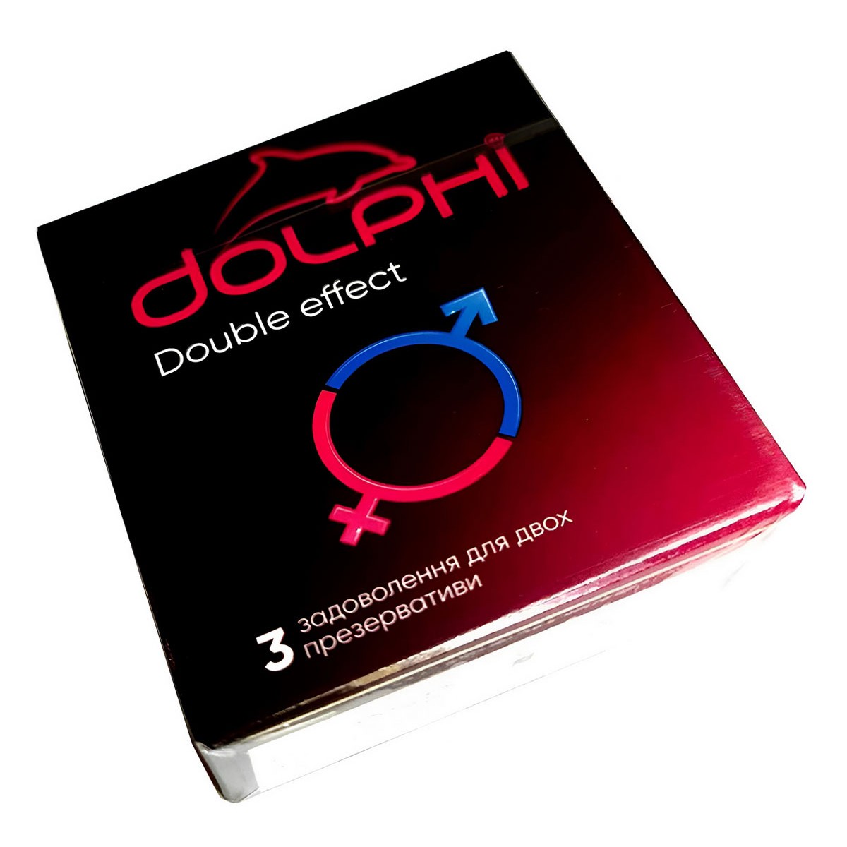 Презервативы Dolphi Double Effect точки и ребра, пролонгирующие разогревающие 3шт