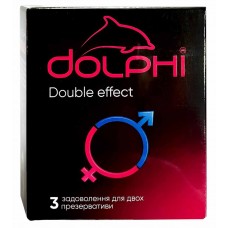 Презервативи Dolphi NEW Double Effect з крапками та ребрами, пролонгуючі та розігріваючі 3шт