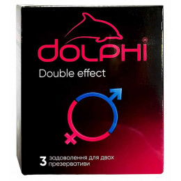 Презервативы Dolphi NEW Double Effect точки и ребра, пролонгирующие разогревающие 3шт