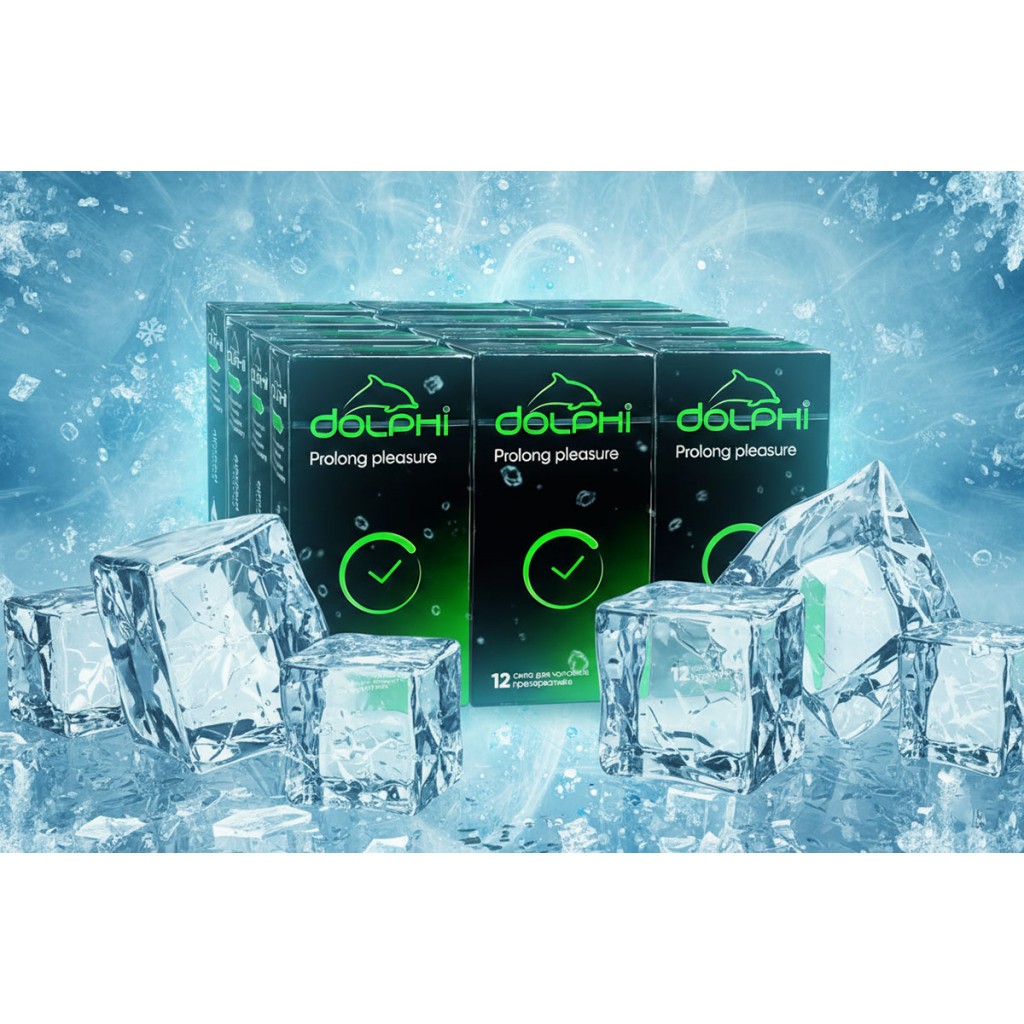 Блок презервативов Dolphi Prolong Pleasure пролонгирующие 144шт (12 пачек по 12шт)