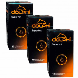 Презервативи Dolphi NEW Super Hot з збуджуючим змащувачем 36шт (3 пачки по 12шт)