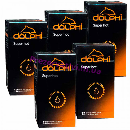 Презервативы Dolphi NEW Super Hot с возбуждающей смазкой 30шт (5 пачек по 12шт) - Фото№1