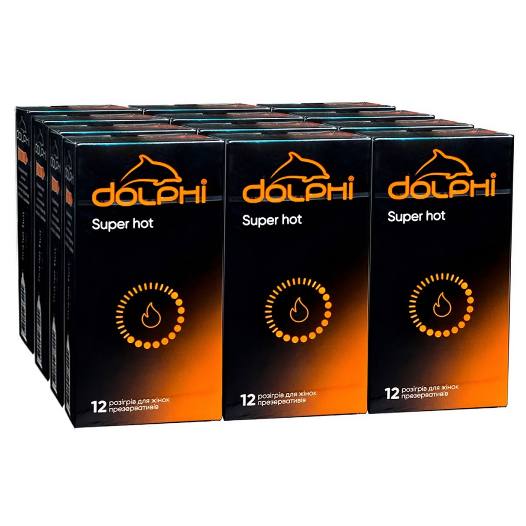 Блок презервативів Super Hot з збуджуючим змащувачем 144шт (12 пачок по 12шт)