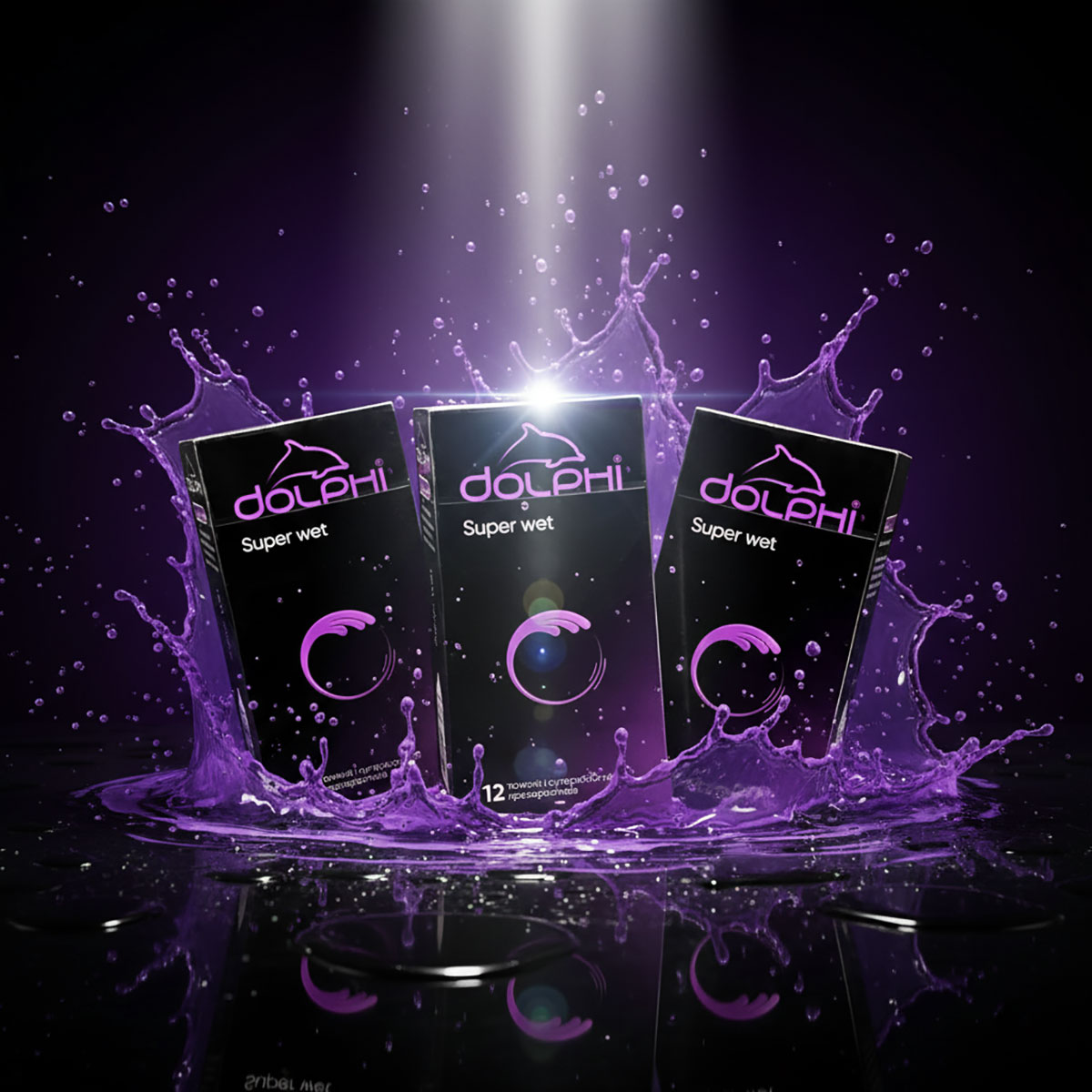 Презервативы Dolphi Super Wet тонкие с обильной смазкой 36шт (3 пачки по 12шт)