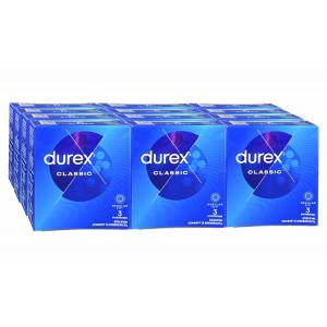 Блок презервативів DUREX 12 пачок 3шт Classic
