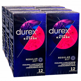 Блок презервативов Durex 6 пачек №12 Dual Extase