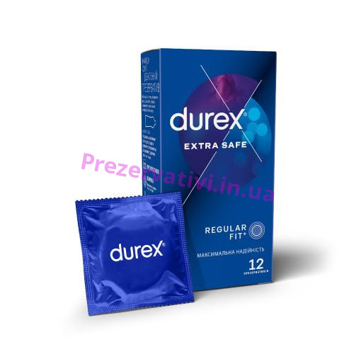 Презервативы латексные с силиконовой смазкой DUREX Extra Safe (максимальная надежность), 12 шт. - Фото№1