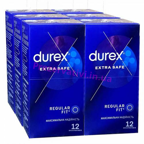 Блок презервативов Durex 6 пачек 12шт Extra Safe - Фото№1