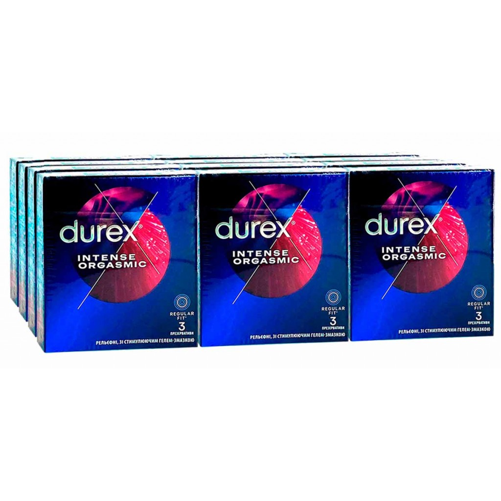 Блок презервативів Durex 12 пачок 3шт Intense Новинка!