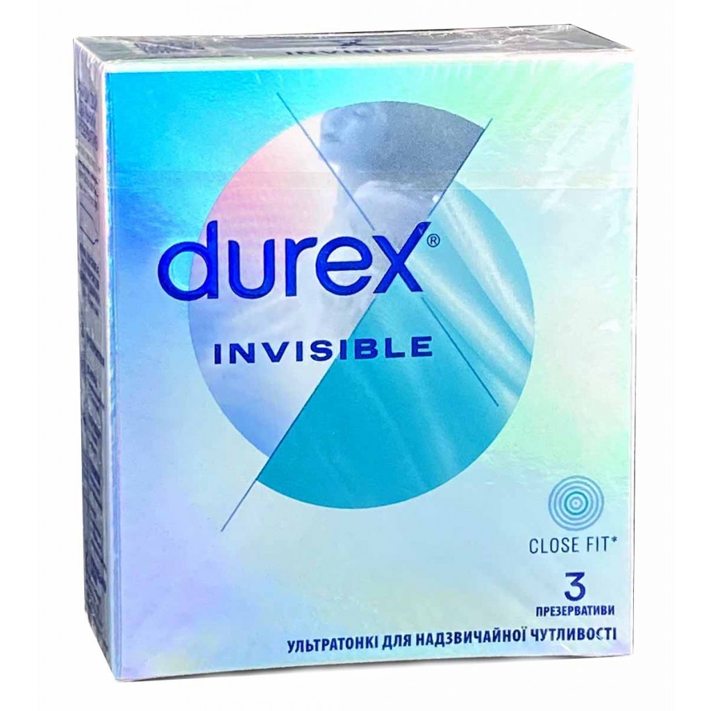 Презервативи DUREX 3шт Invisible⚡️Prezervativi.in.ua