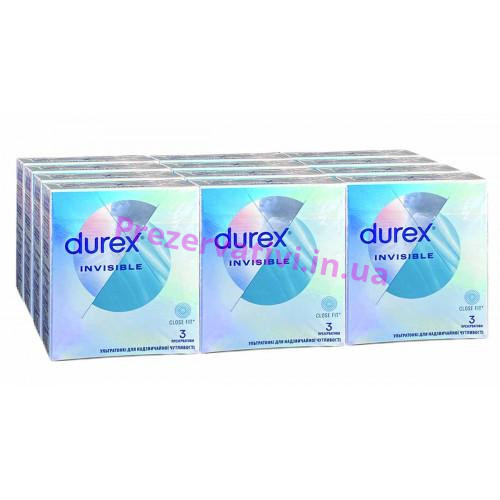 Блок презервативов Durex 12 пачек 3шт Invisible - Фото№1