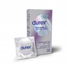 Презервативи DUREX 12шт Invisible ExtraLube з додатковою змазкою